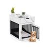 White Dog House with Drawer and Wired Wireless ChargingSide TableNightstand