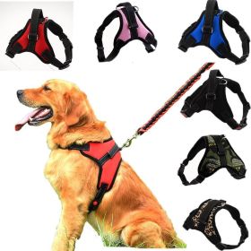 Dog Chest Harness Explosion-Proof Traction Rope For Medium and Large Dog Cat Lash Nylon Material Golden Retriever Pet Supplies (Color: purple)