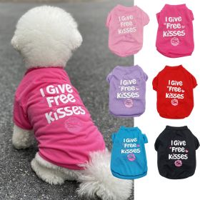 Pet Cotton Clothes for Cats and Dogs in Summer English Print Pet Dog Clothes Tank Top T-shirt in Summer (Color: black)