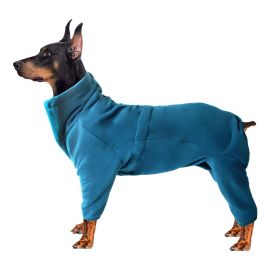 Warm Dog Cotton Coat/Sweater; Cold-Proof Clothes For Medium Large Dog; Dog Cotton Coat For Winter (Color: Blue)