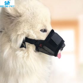 Breathable dog mouth cover; universal for big and small dogs; adjustable velcro (colour: Black [Basic])