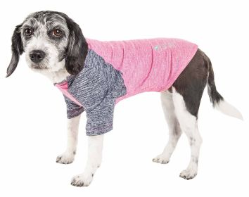 Pet Life Active 'Hybreed' 4-Way Stretch Two-Toned Performance Dog T-Shirt (Color: pink)