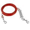 Dog Tie Out Cable Long Dog Leash Chew Proof Lead Dog Chain with Durable Spring 360° Rotatable Clips PVC Case for Outside Yard Caming