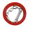 Dog Tie Out Cable Long Dog Leash Chew Proof Lead Dog Chain with Durable Spring 360° Rotatable Clips PVC Case for Outside Yard Caming