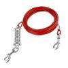 Dog Tie Out Cable Long Dog Leash Chew Proof Lead Dog Chain with Durable Spring 360° Rotatable Clips PVC Case for Outside Yard Caming